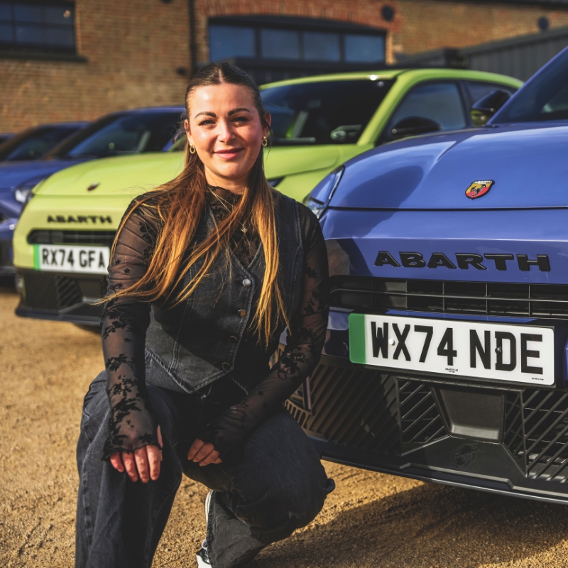Abarth influencer with vehicle