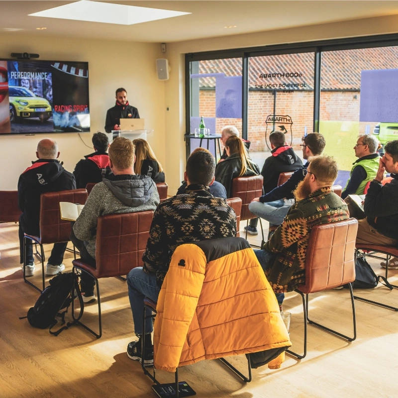 An Abarth launch presentation for press