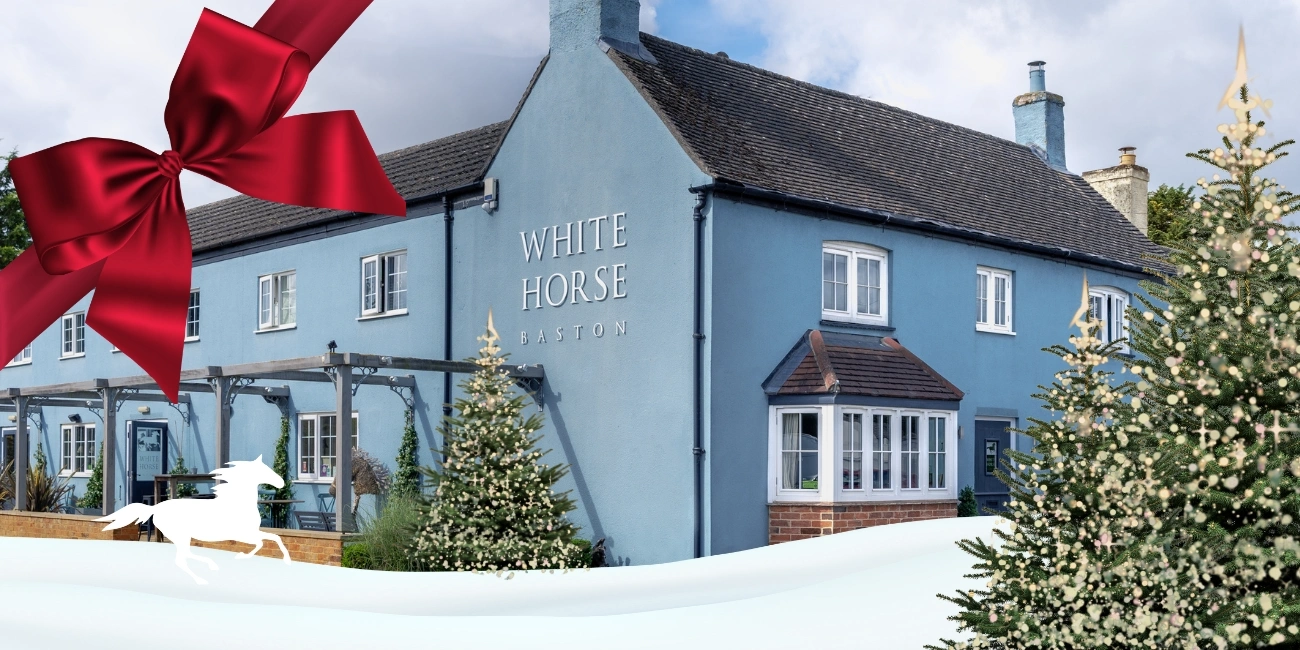 Blank tablet (1) The White Horse pub with red ribbon