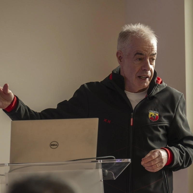 Presentation being given by someone from Abarth