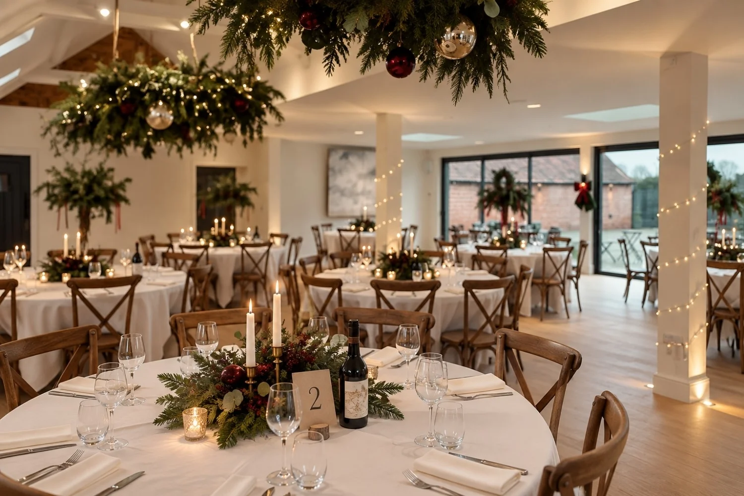 Decorated Dining Hall at Thetford Farm Barn