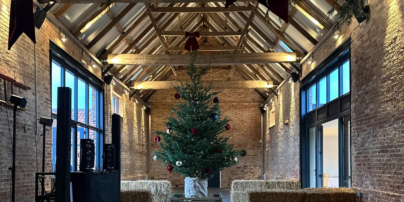 Thetford Farm Barn with a Christmas Tree